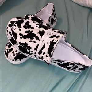 Cow print shoes